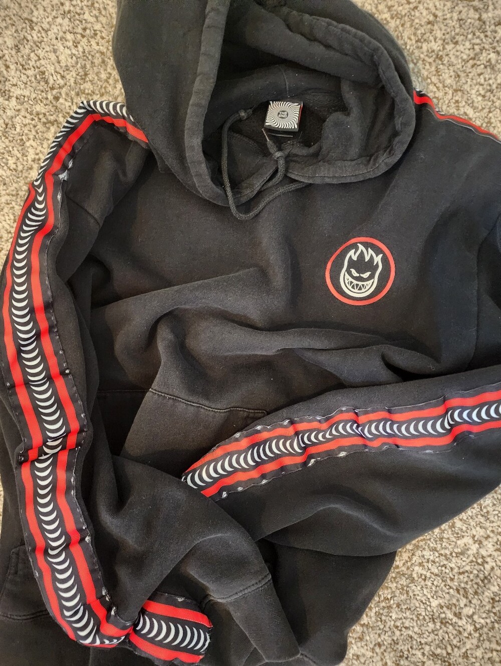 🔥VTG SPITFIRE Hoodie! "The End" Spiral Hoodie - Y2K Skateboard Pullover🌀 Sz L